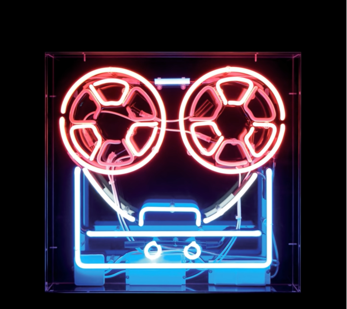Neon Reel to Reel machine